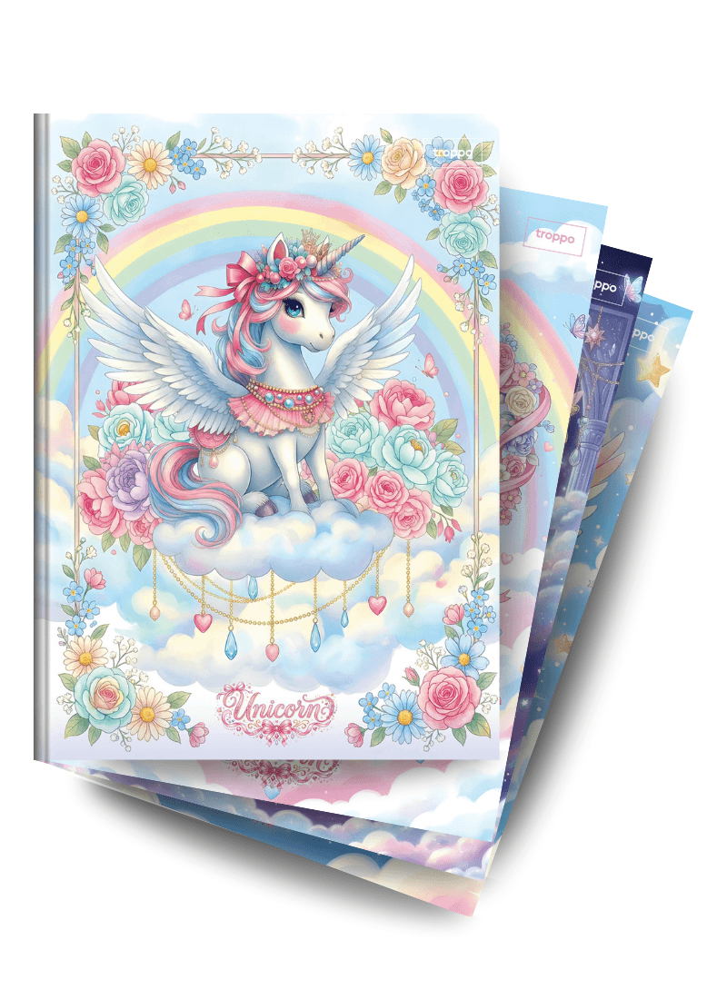 Caderno Brochura Capa Dura Universitário Unicorn