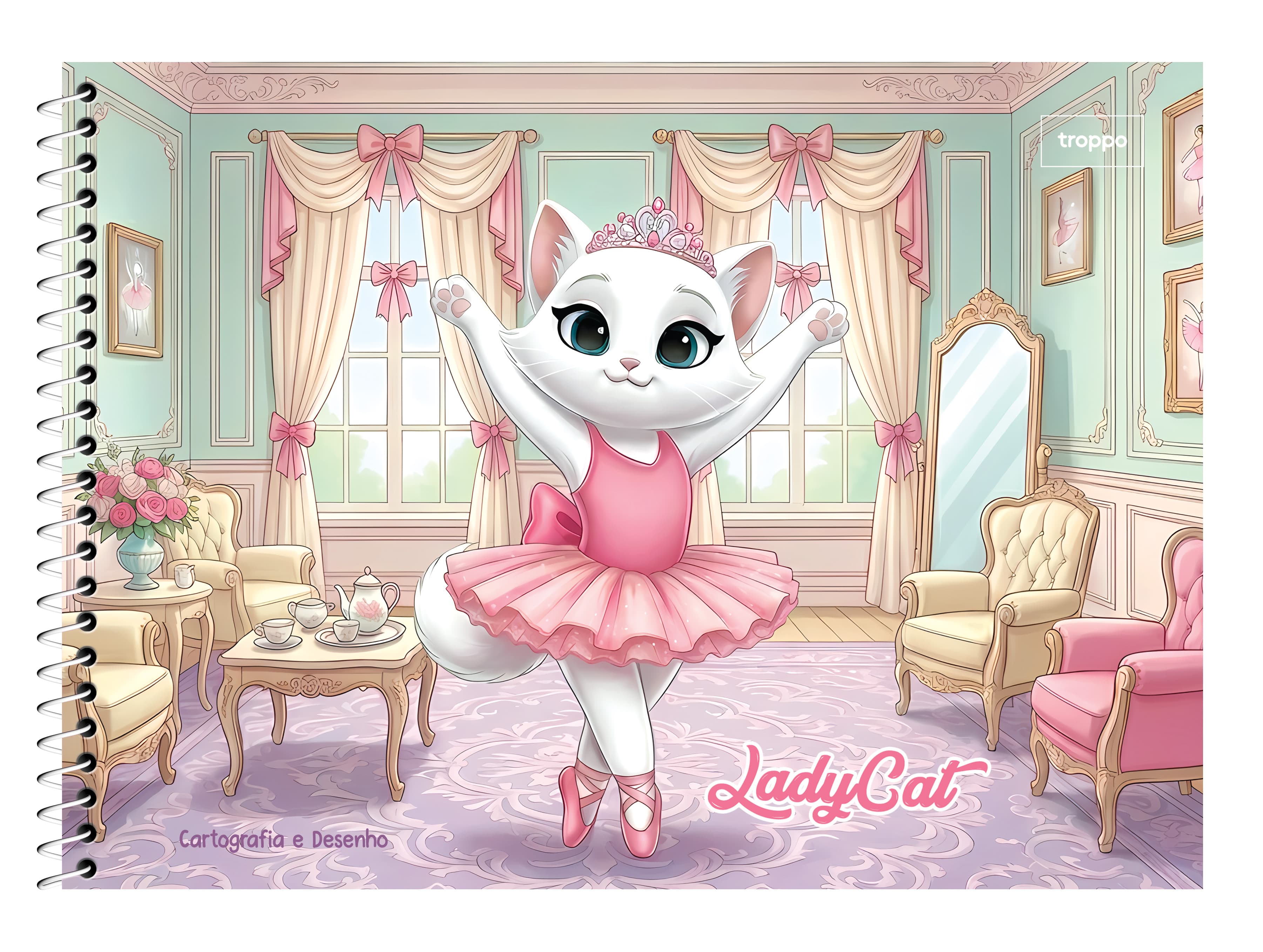 Caderno de Desenho Capa Dura Lady Cat