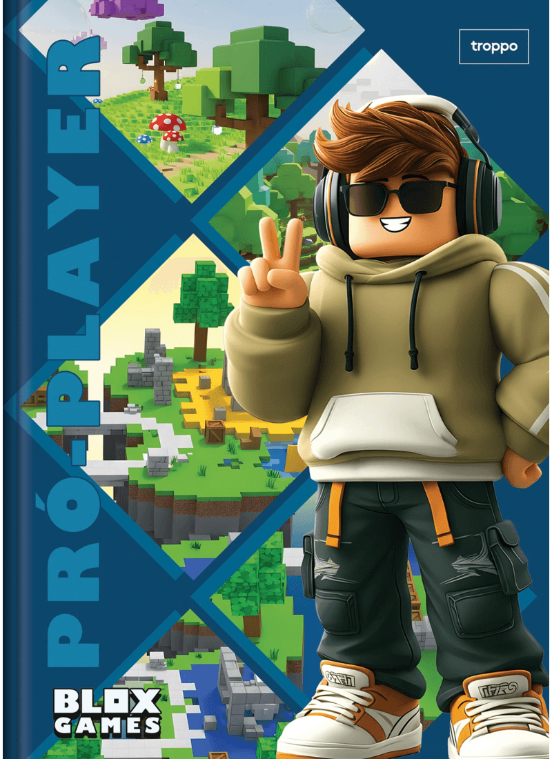Caderno Brochura Capa Dura Universitário Blox Games