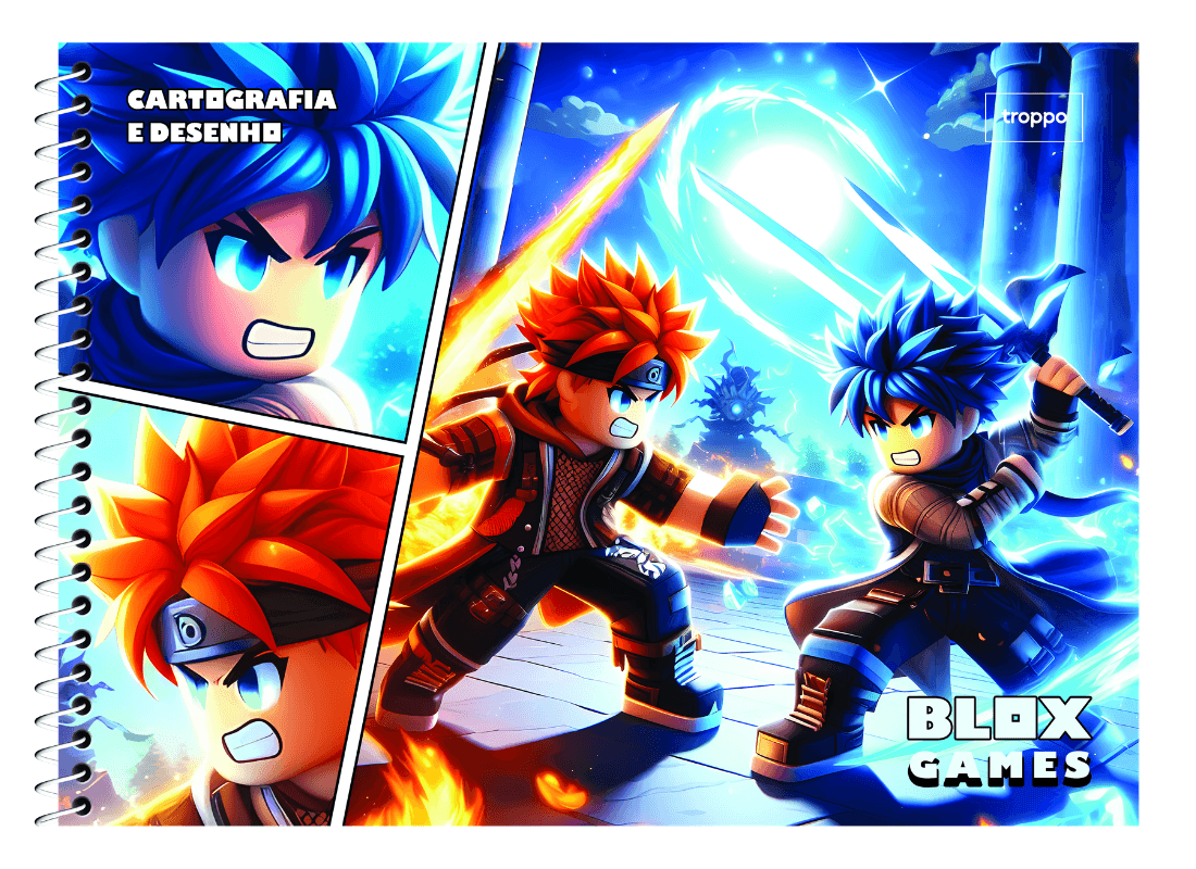 Caderno de Desenho Capa Dura Blox Games