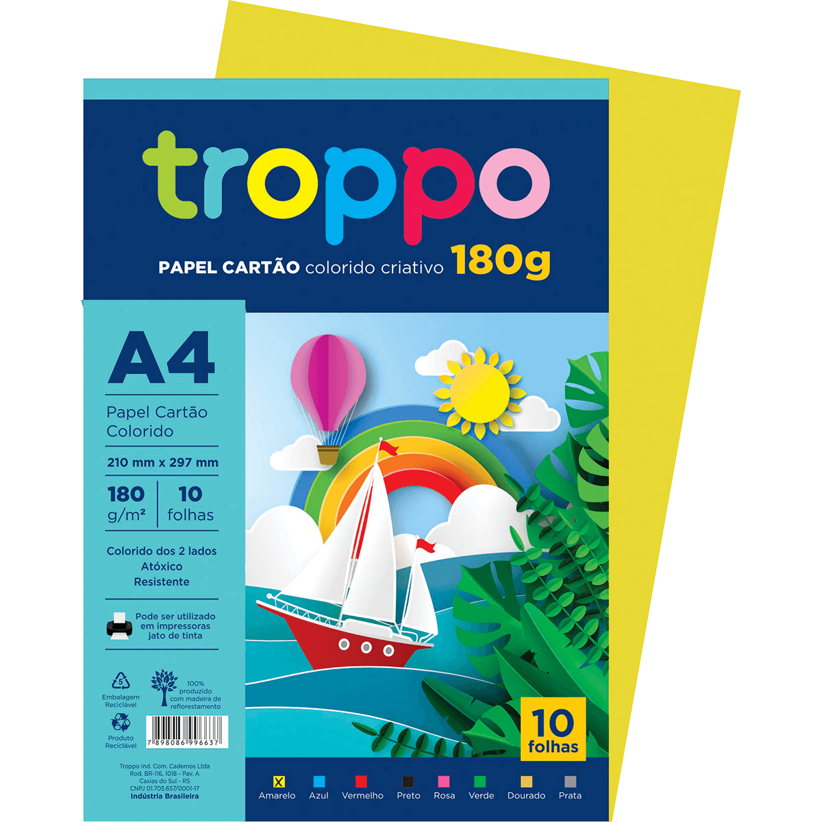 Papel Cartão Colorido Criativo A4