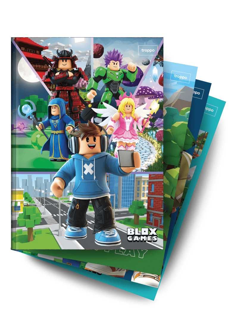 Caderno Brochura Capa Dura Universitário Blox Games
