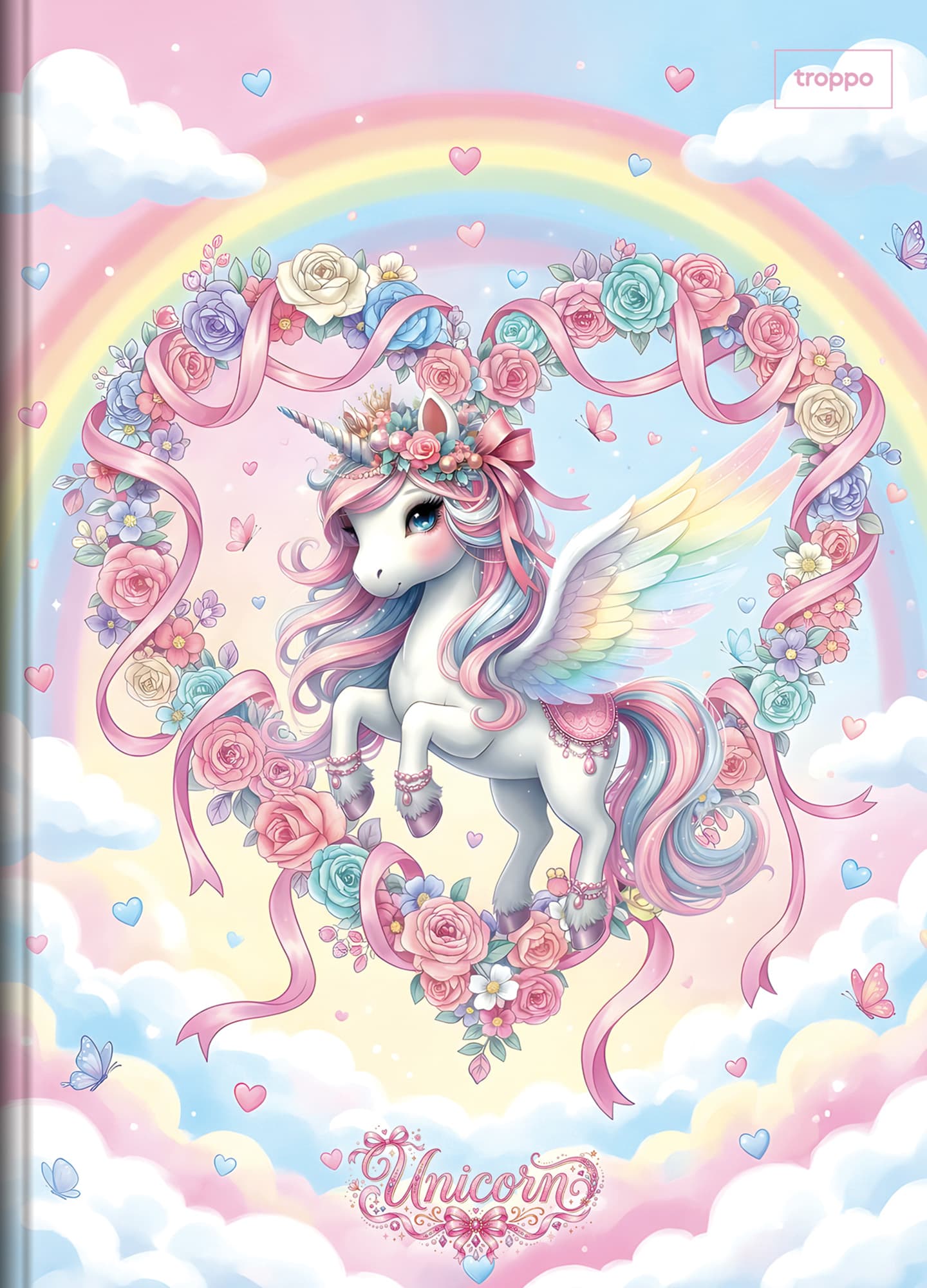 Caderno Brochura Capa Dura Universitário Unicorn