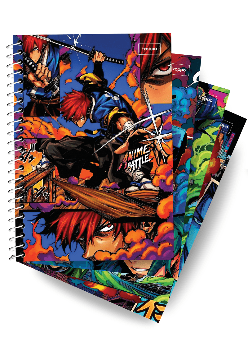 Caderno Capa Dura 1/4 Anime Battle