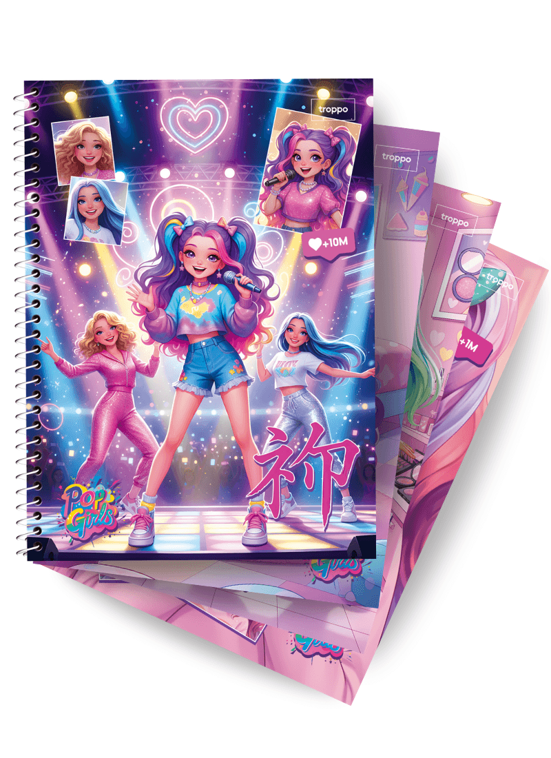 Caderno Universitário Capa Dura Pop Girls