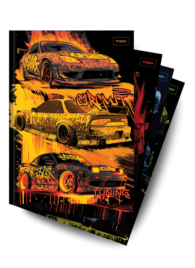 Caderno Brochura Capa Dura Universitário Caligrafia Tuning