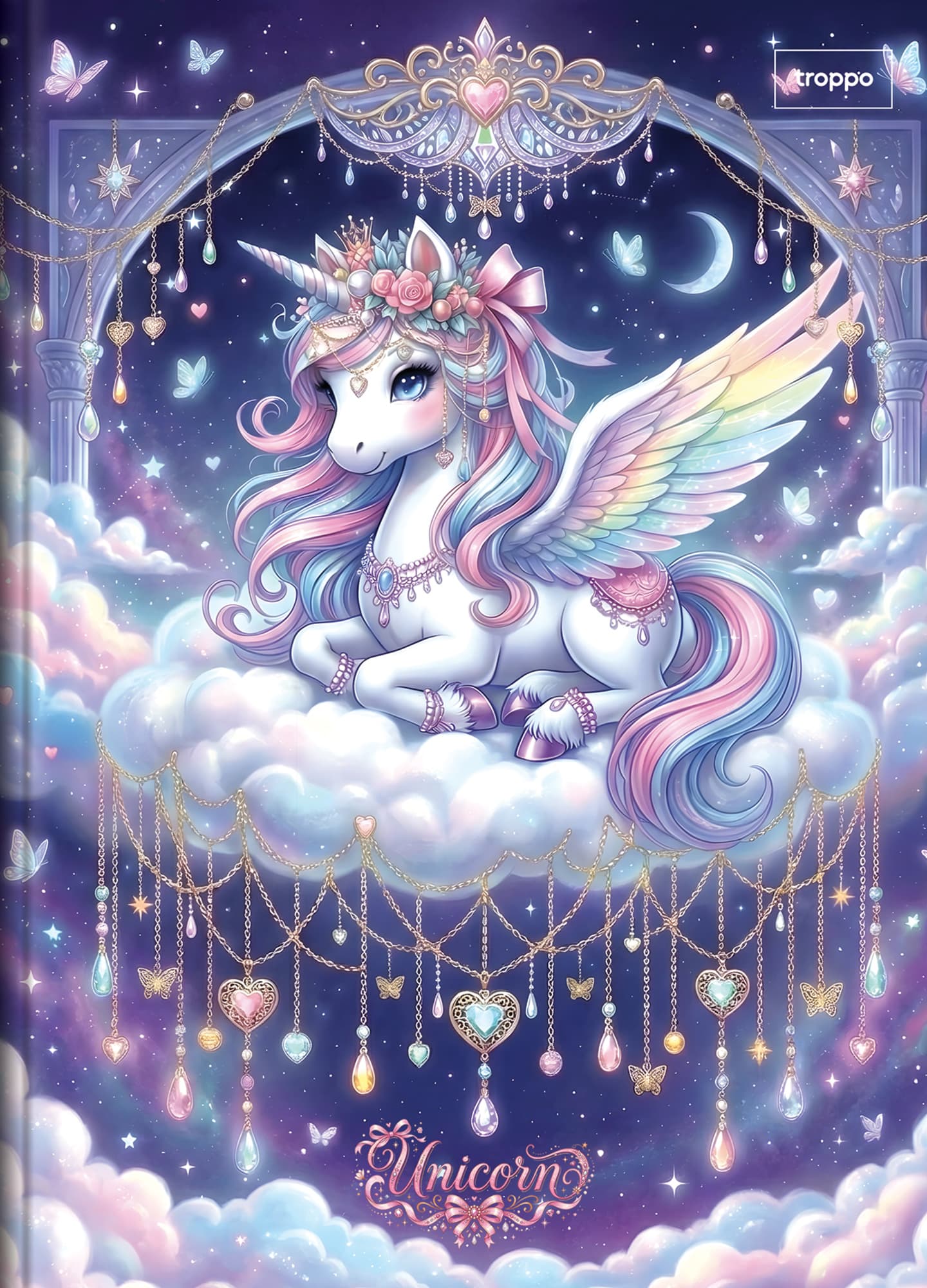 Caderno Brochura Capa Dura Universitário Unicorn