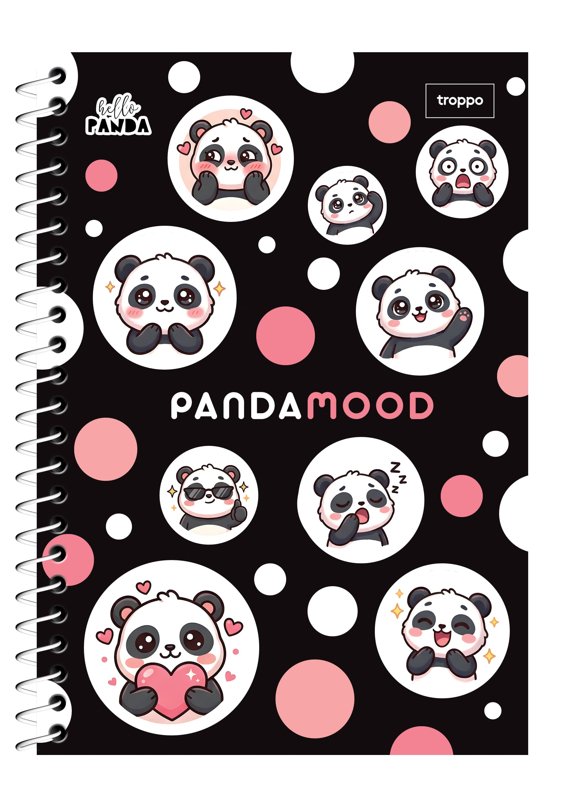 Caderno Capa Dura 1/4 Hello Panda