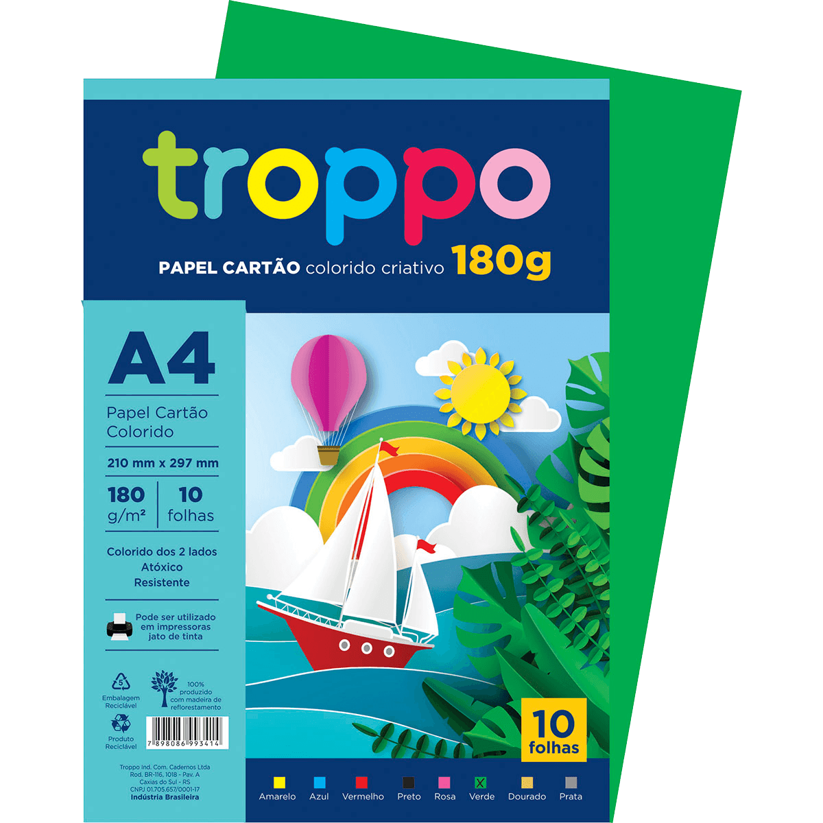 Papel Cartão Colorido Criativo A4
