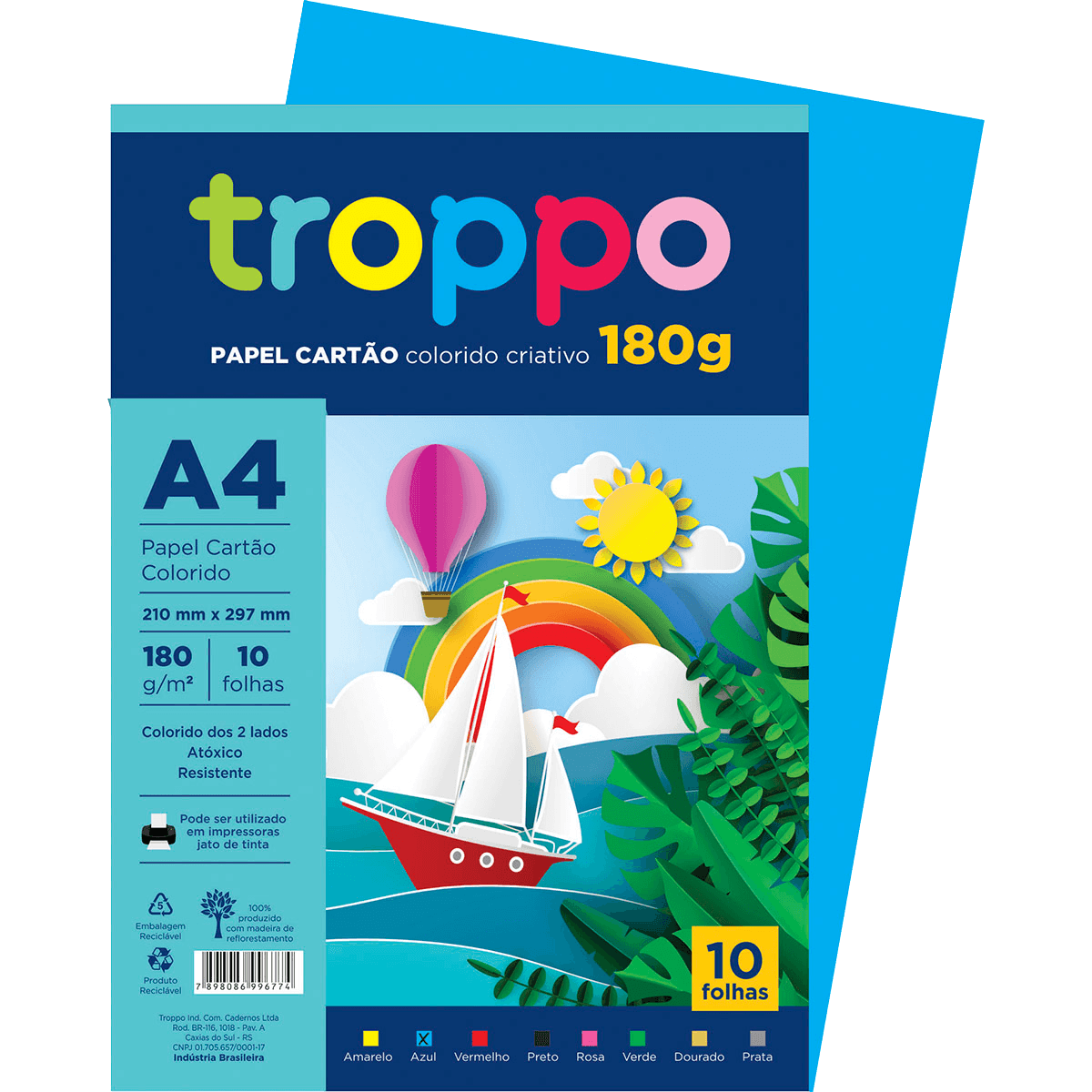 Papel Cartão Colorido Criativo A4
