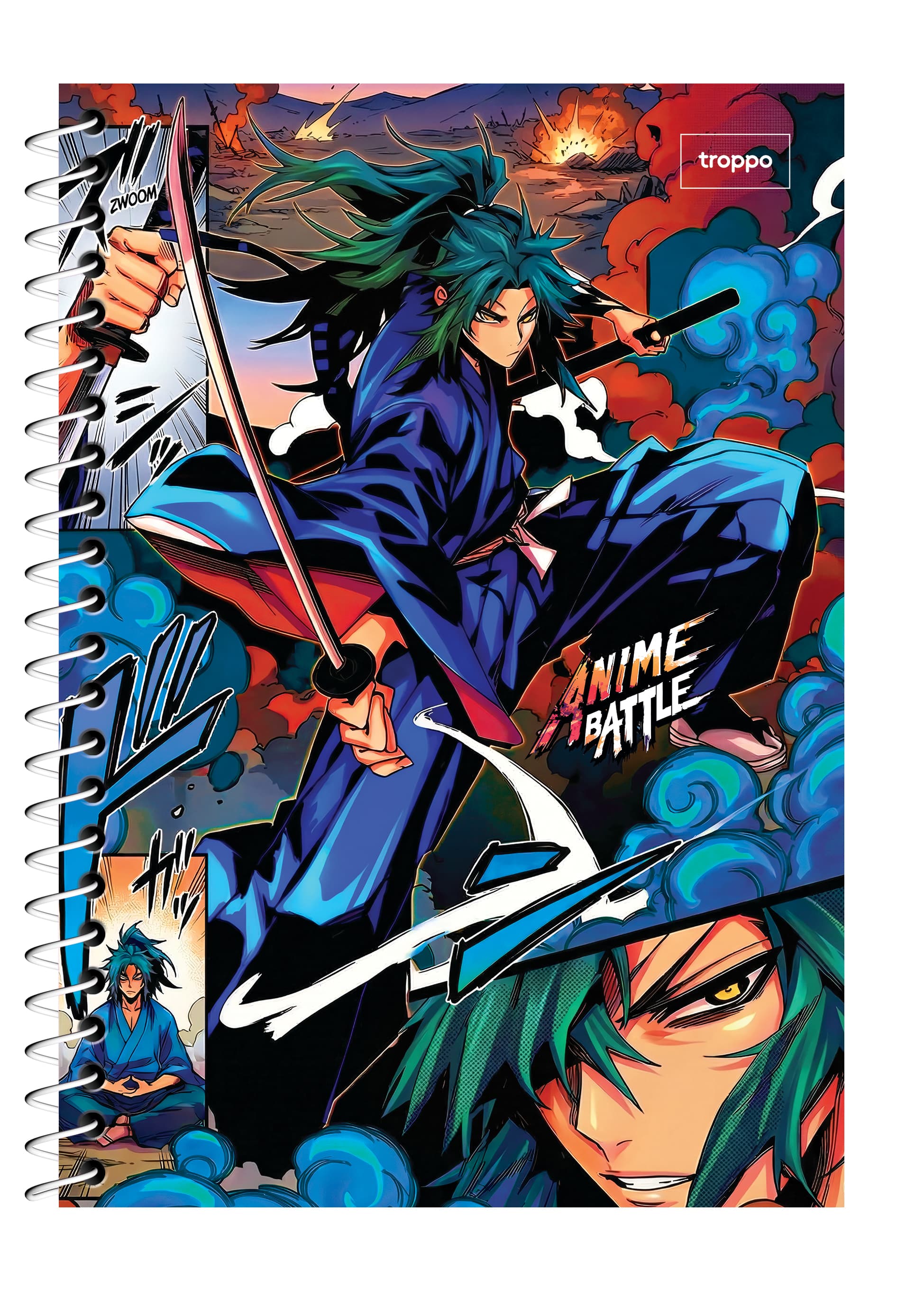 Caderno Capa Dura 1/4 Anime Battle