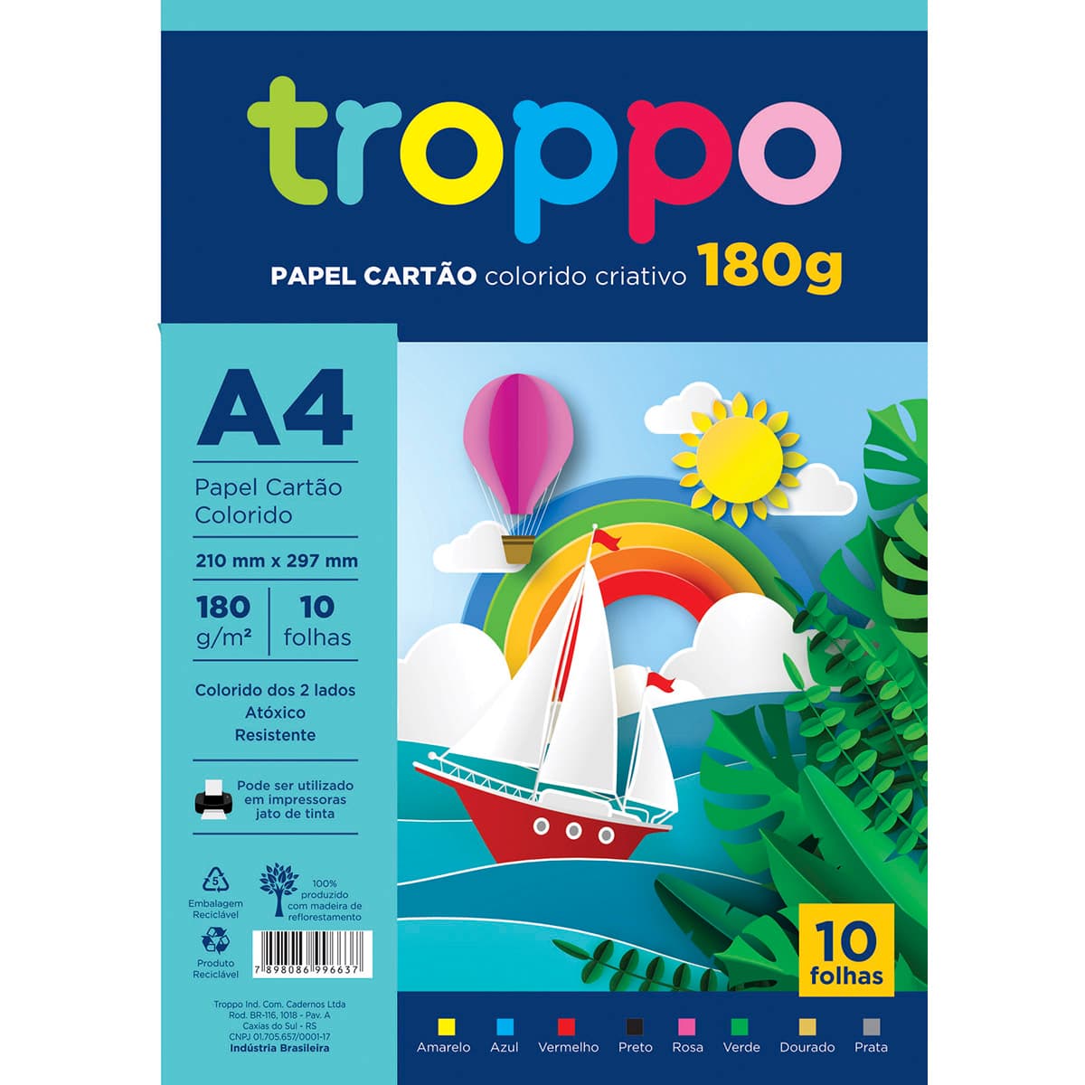Papel Cartão Colorido Criativo A4