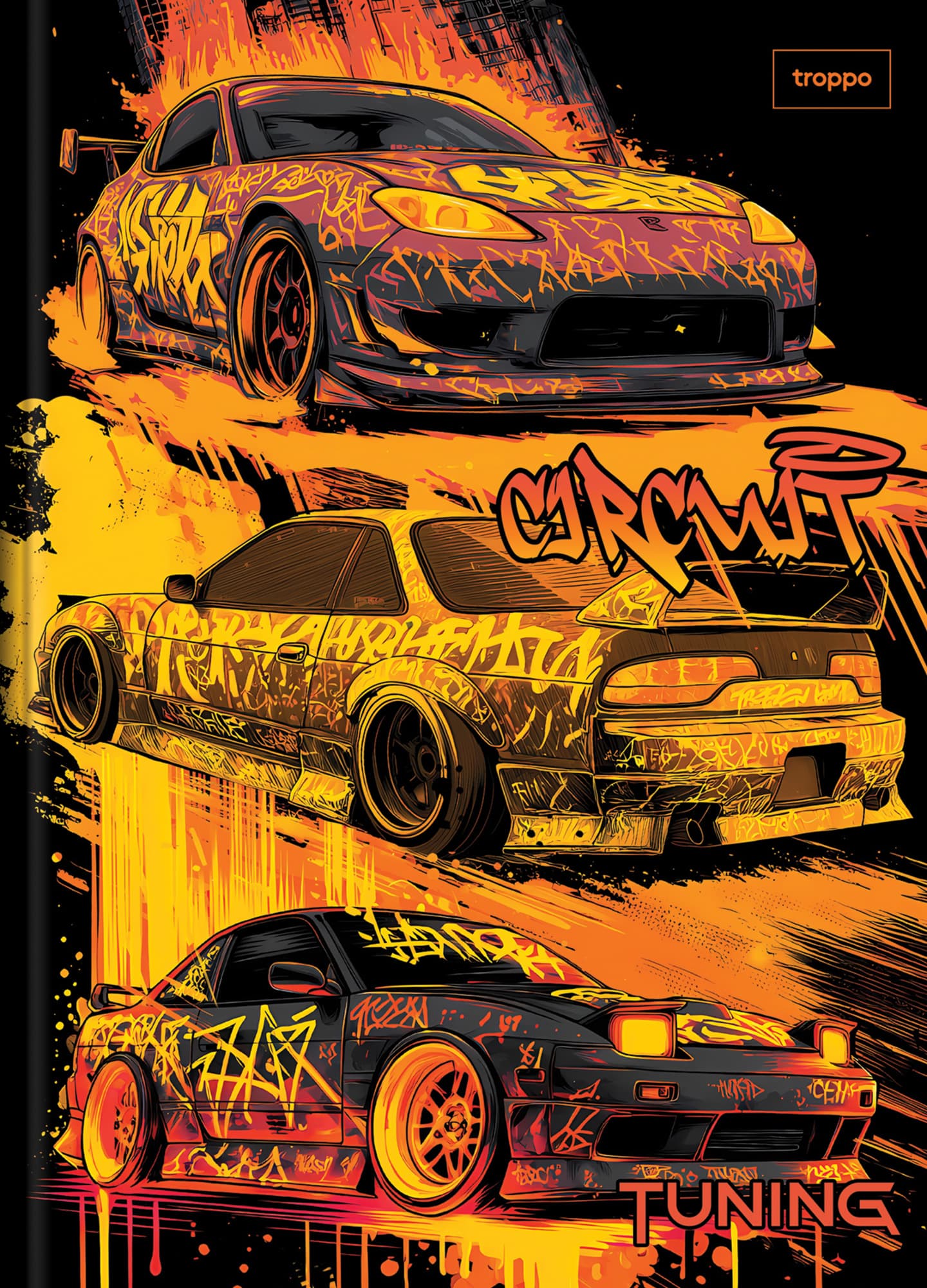 Caderno Brochura Capa Dura Universitário Caligrafia Tuning
