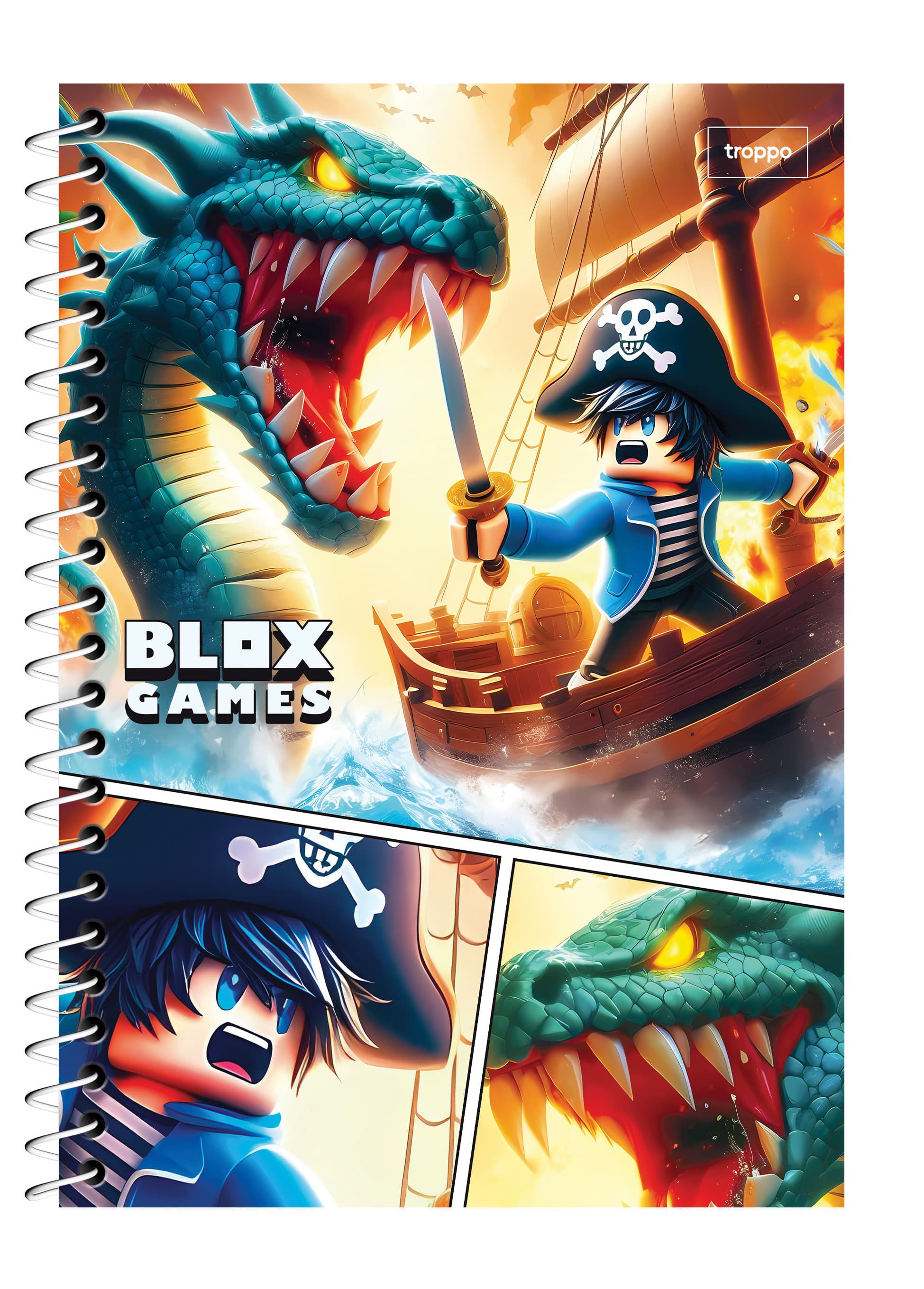 Caderno Capa Dura 1/4 Blox Games