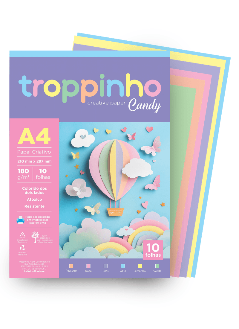 Papel Colorido Criativo Candy A4
