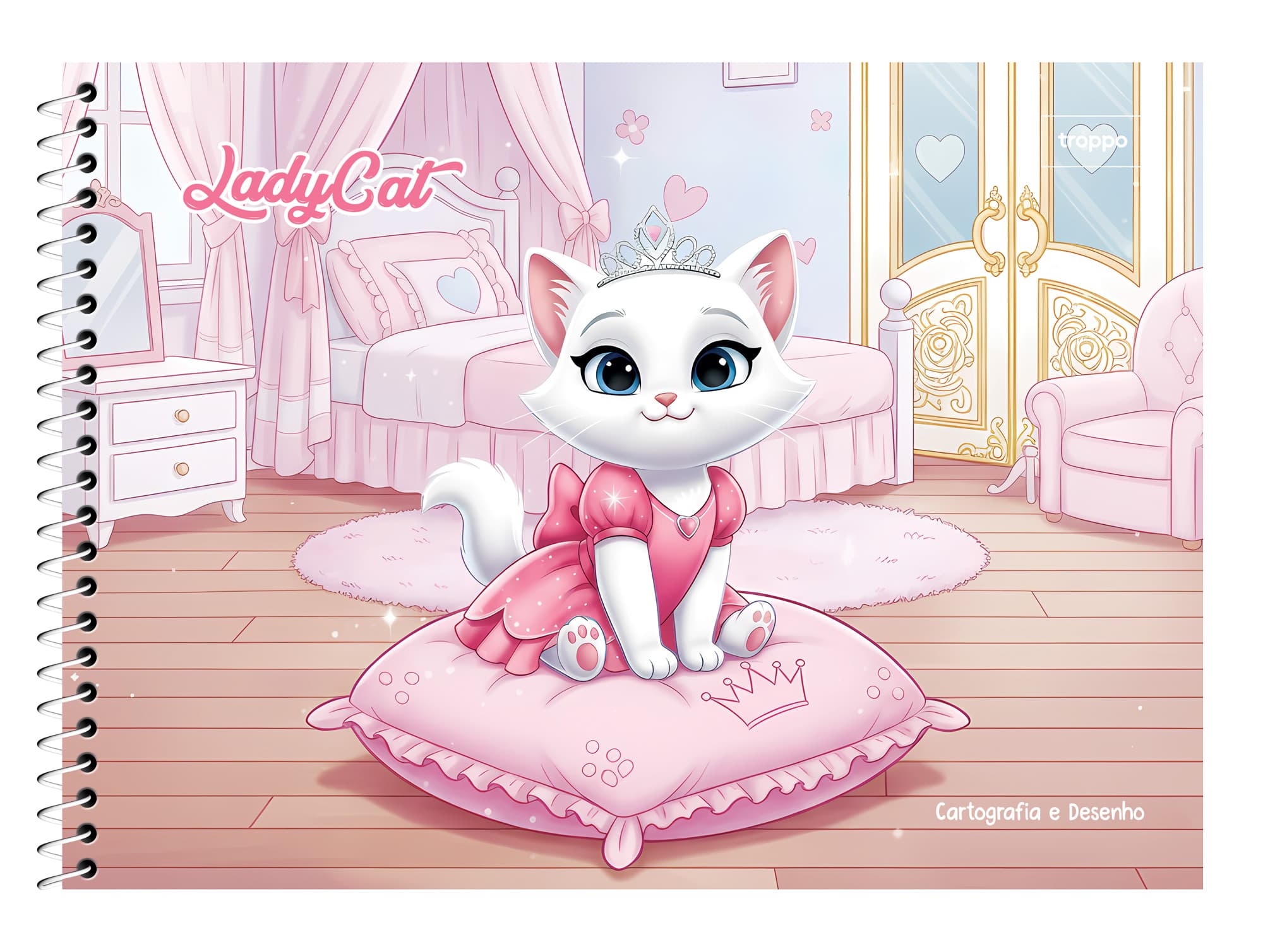 Caderno de Desenho Capa Dura Lady Cat