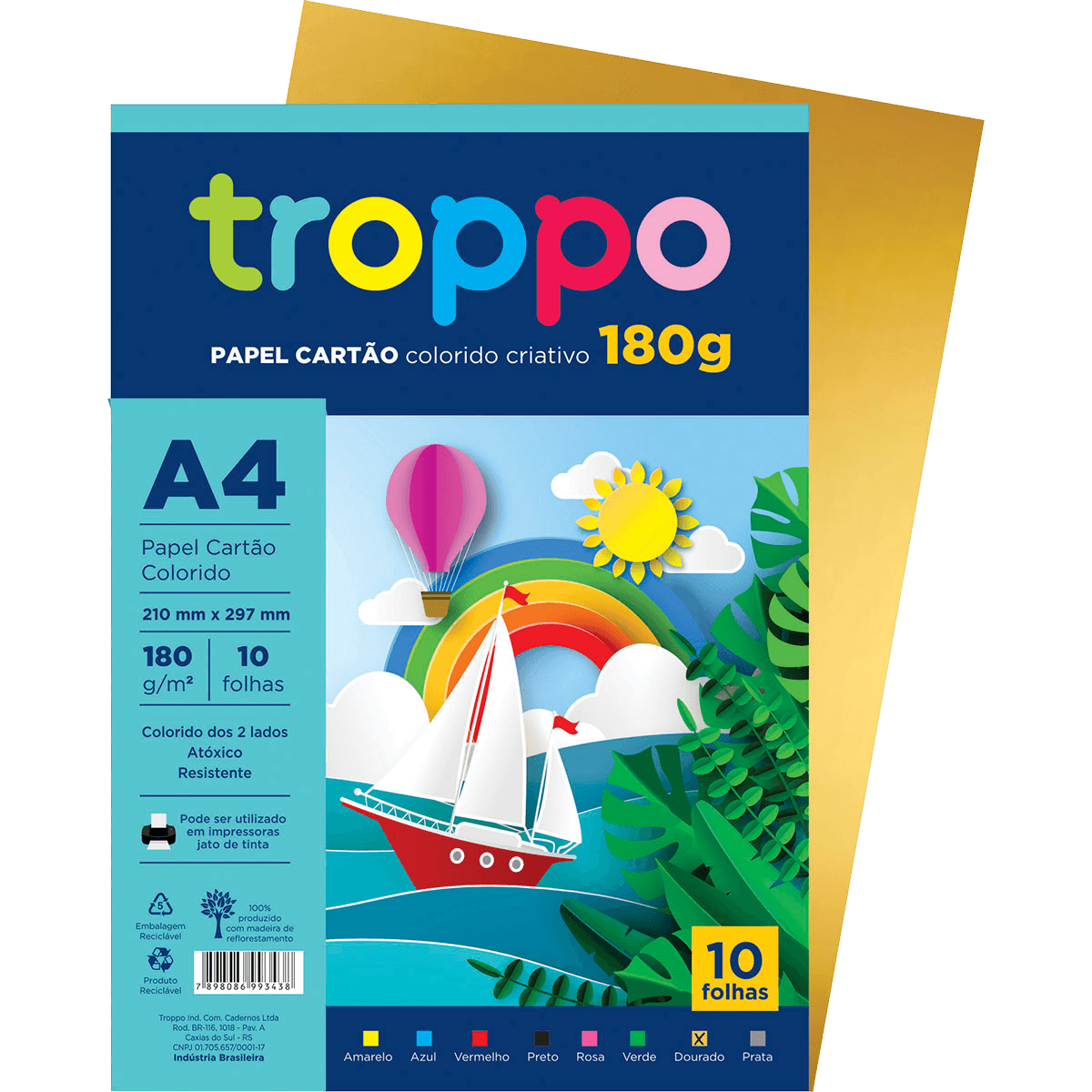 Papel Cartão Colorido Criativo A4