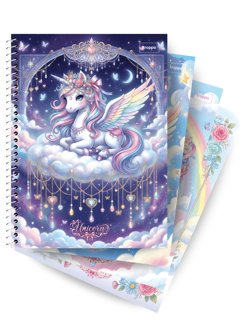 Caderno Universitário Capa Dura Unicorn