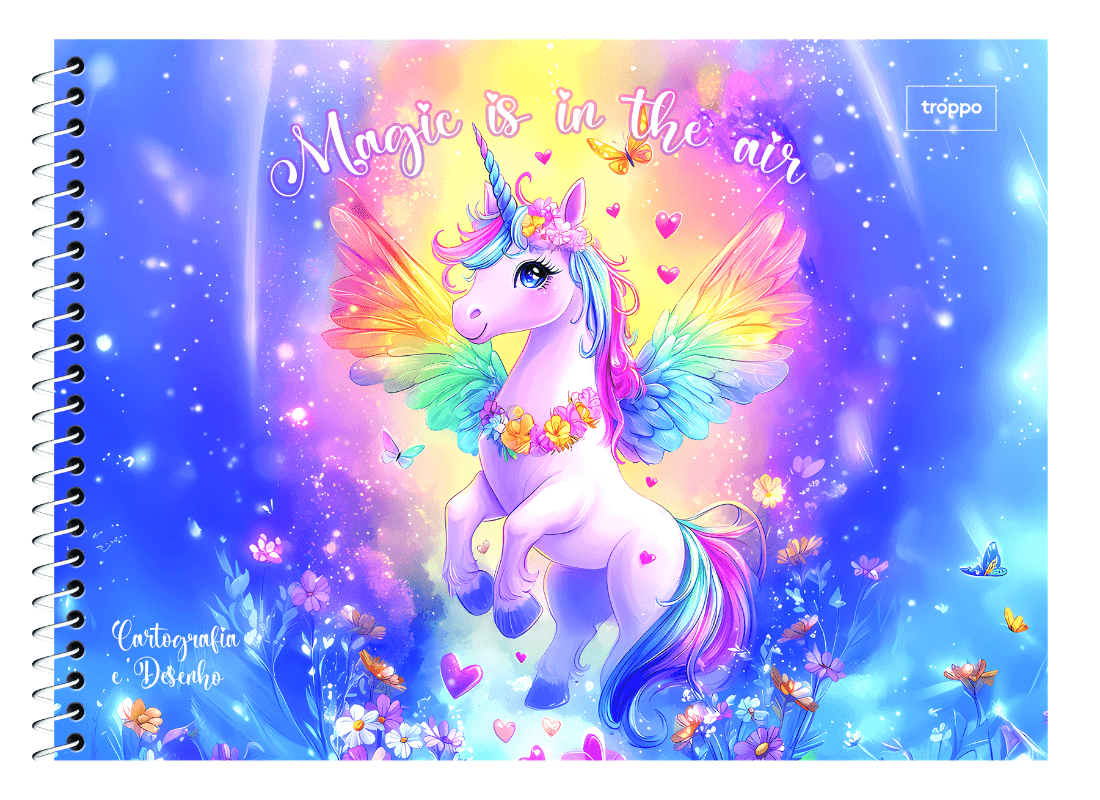 Caderno de Desenho Capa Dura Unicorn