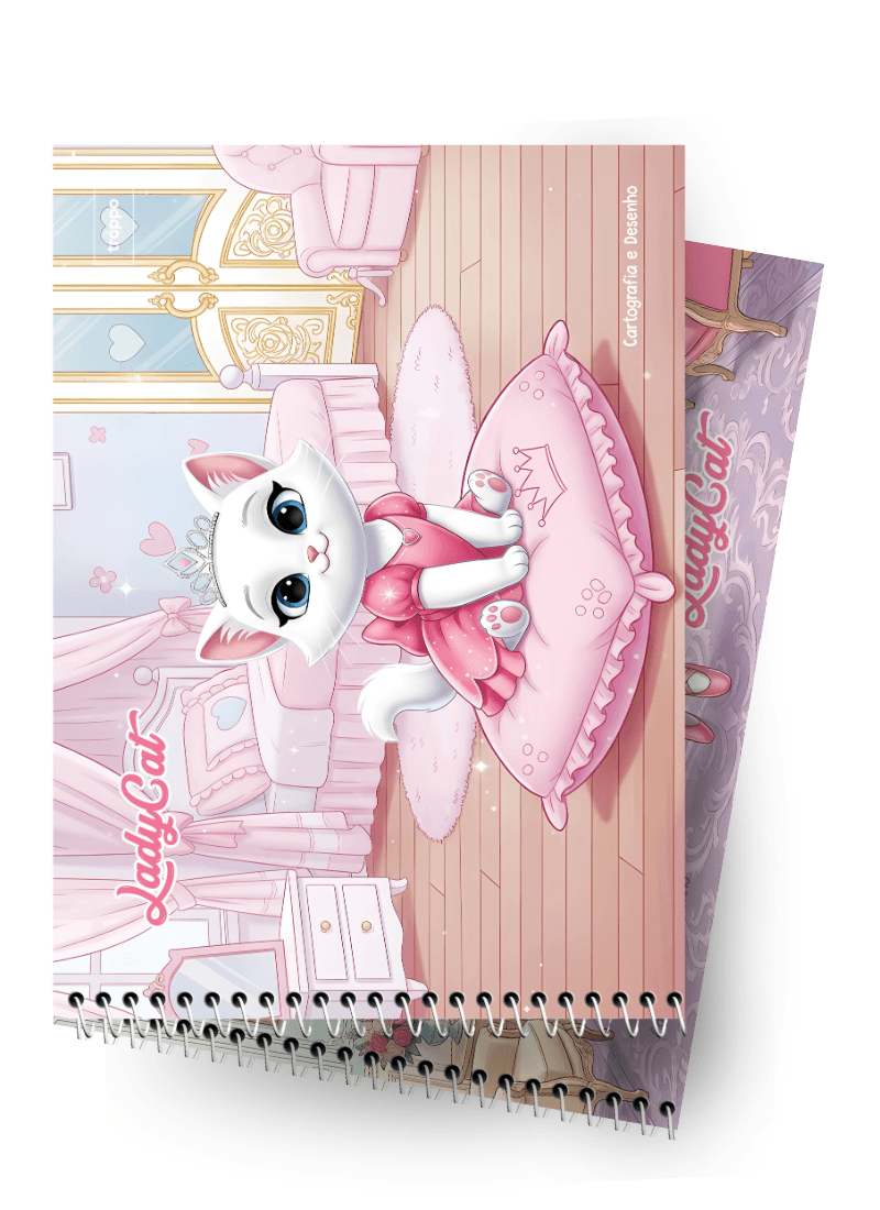 Caderno de Desenho Capa Dura Lady Cat
