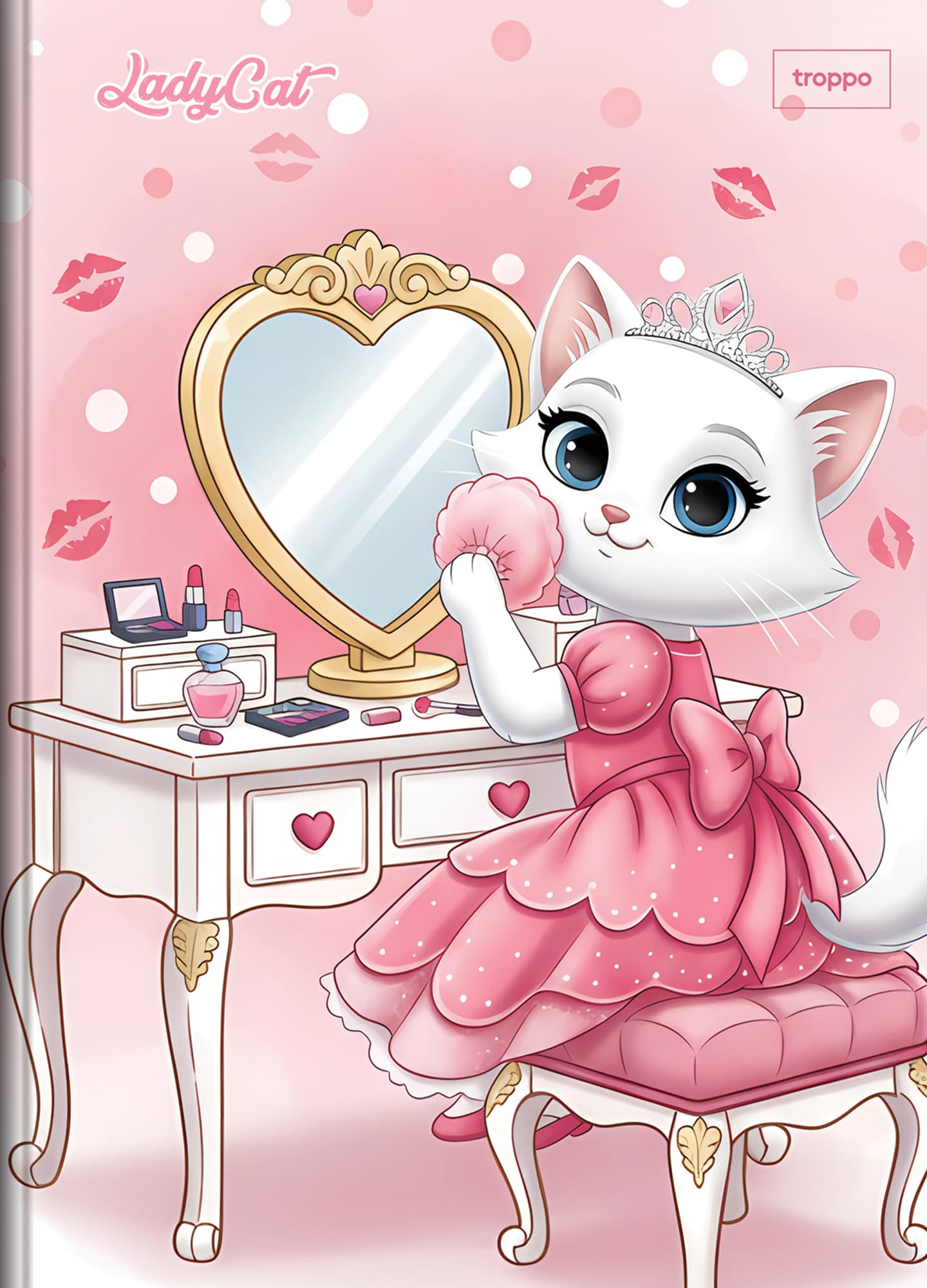 Caderno Brochura Capa Dura Universitário Caligrafia Lady Cat