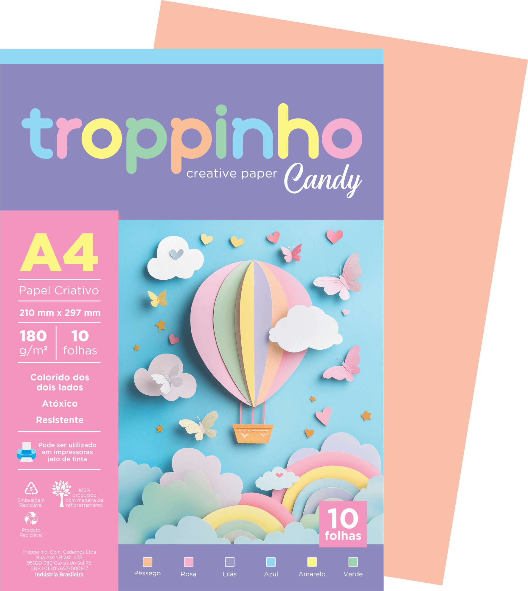 Papel Colorido Criativo Candy A4