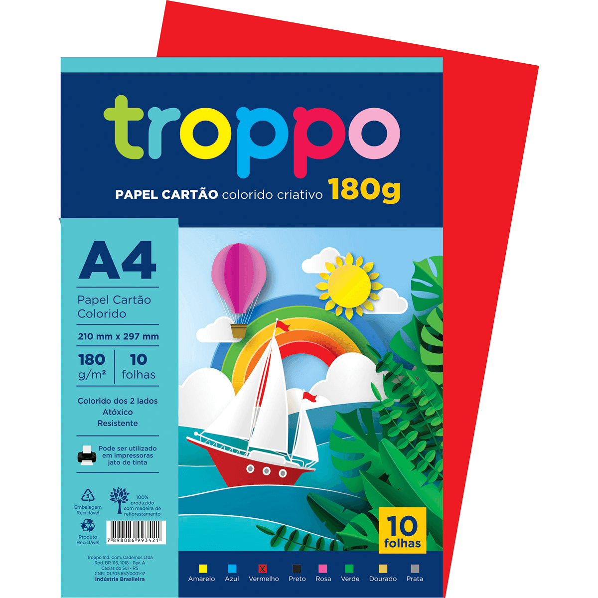 Papel Cartão Colorido Criativo A4