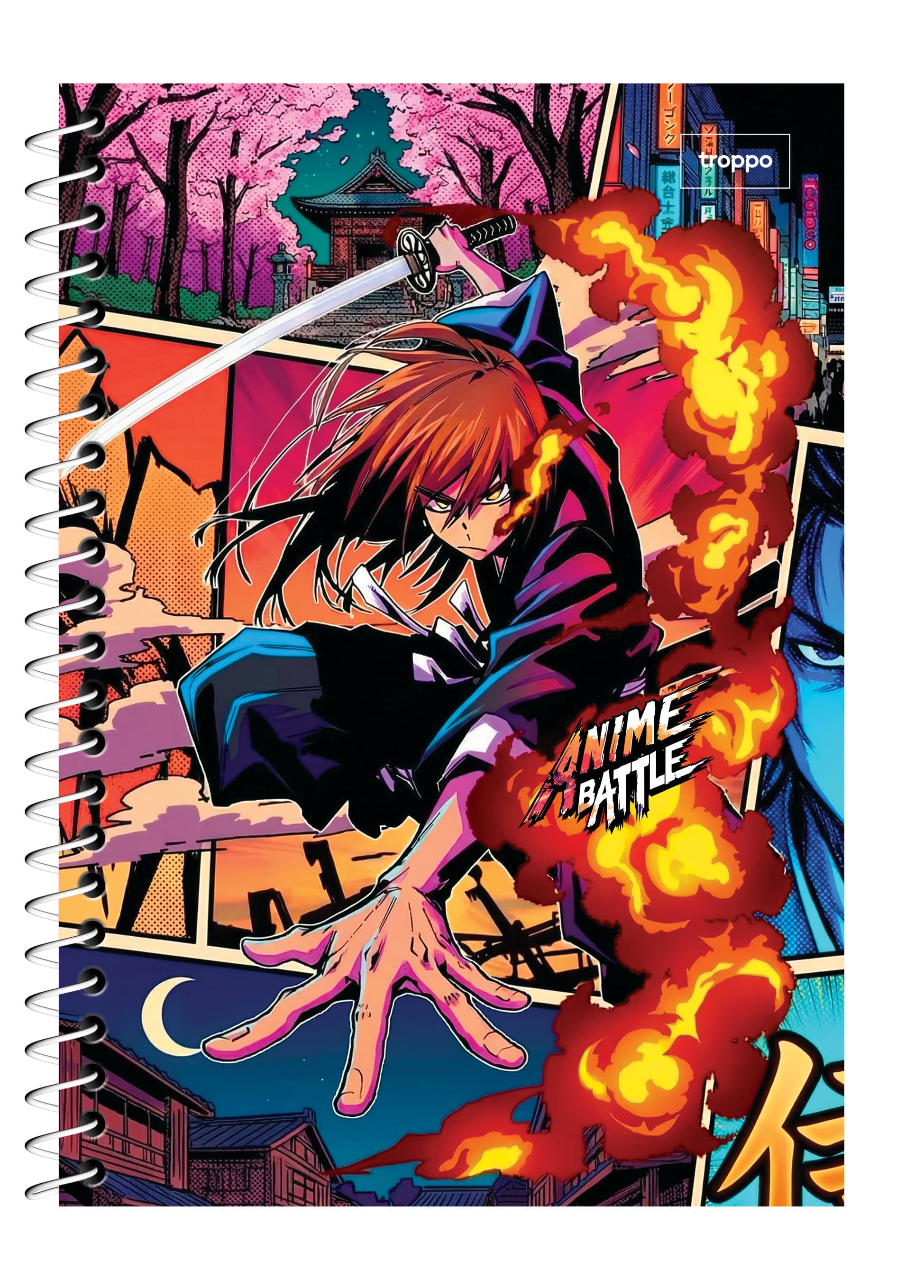 Caderno Capa Dura 1/4 Anime Battle