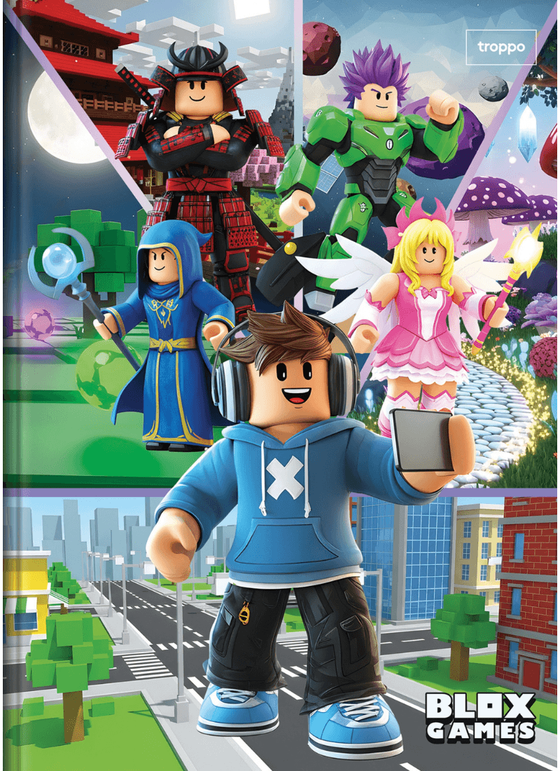 Caderno Brochura Capa Dura Universitário Blox Games