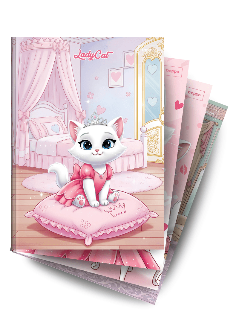 Caderno Brochura Capa Dura Universitário Lady Cat