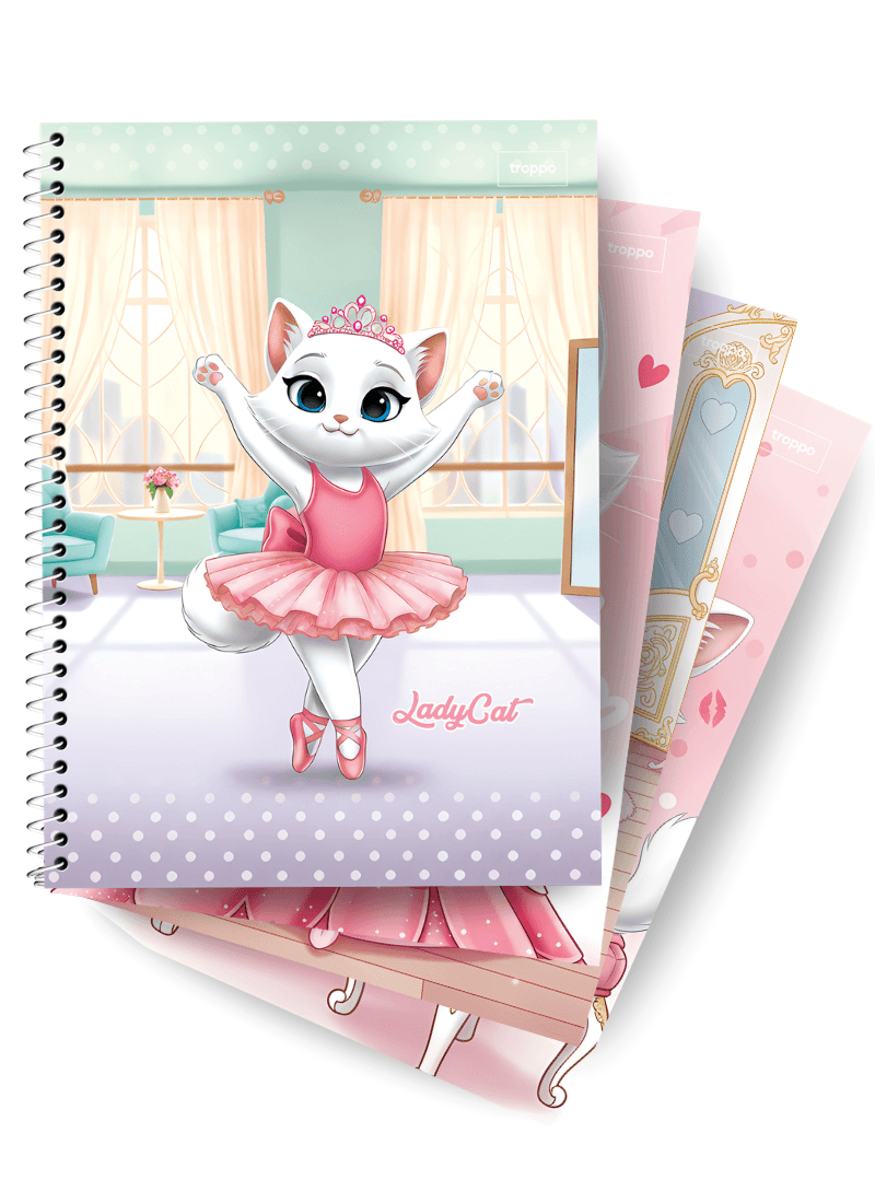 Caderno Universitário Capa Dura Lady Cat