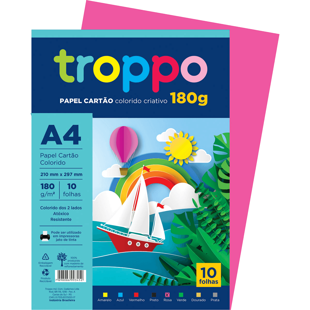 Papel Cartão Colorido Criativo A4