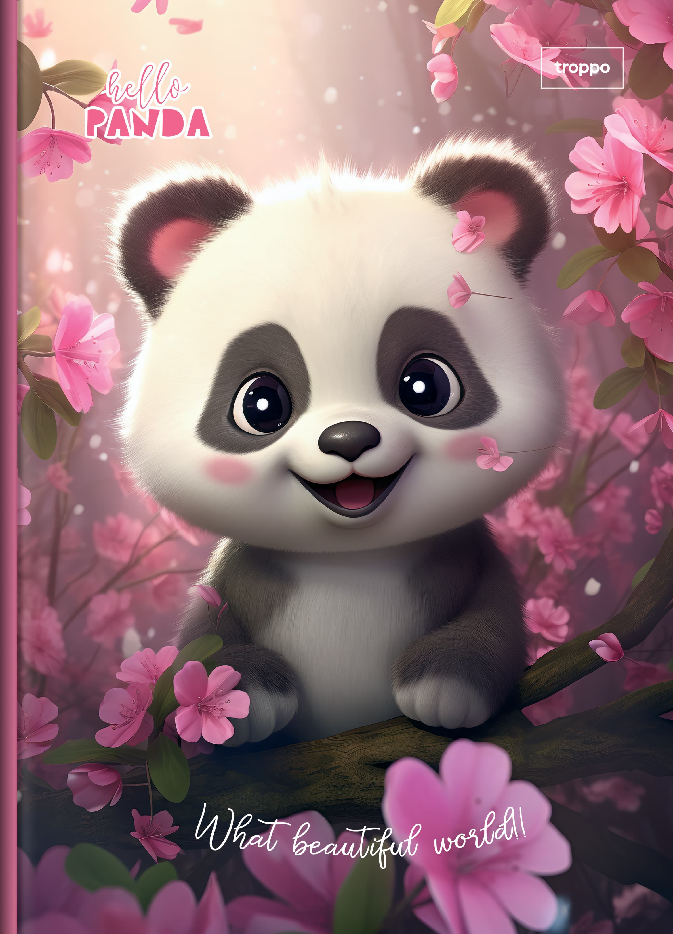 Caderno Brochura Capa Dura 1/4 Hello Panda
