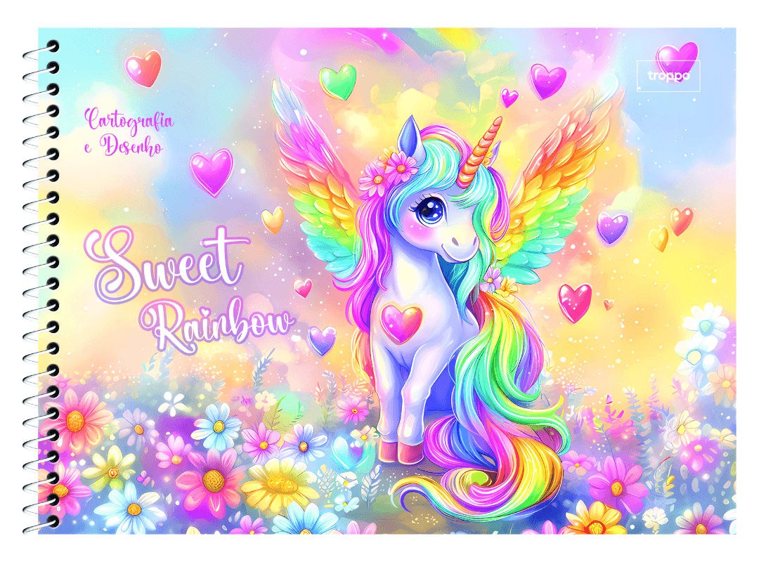 Caderno de Desenho Capa Dura Unicorn