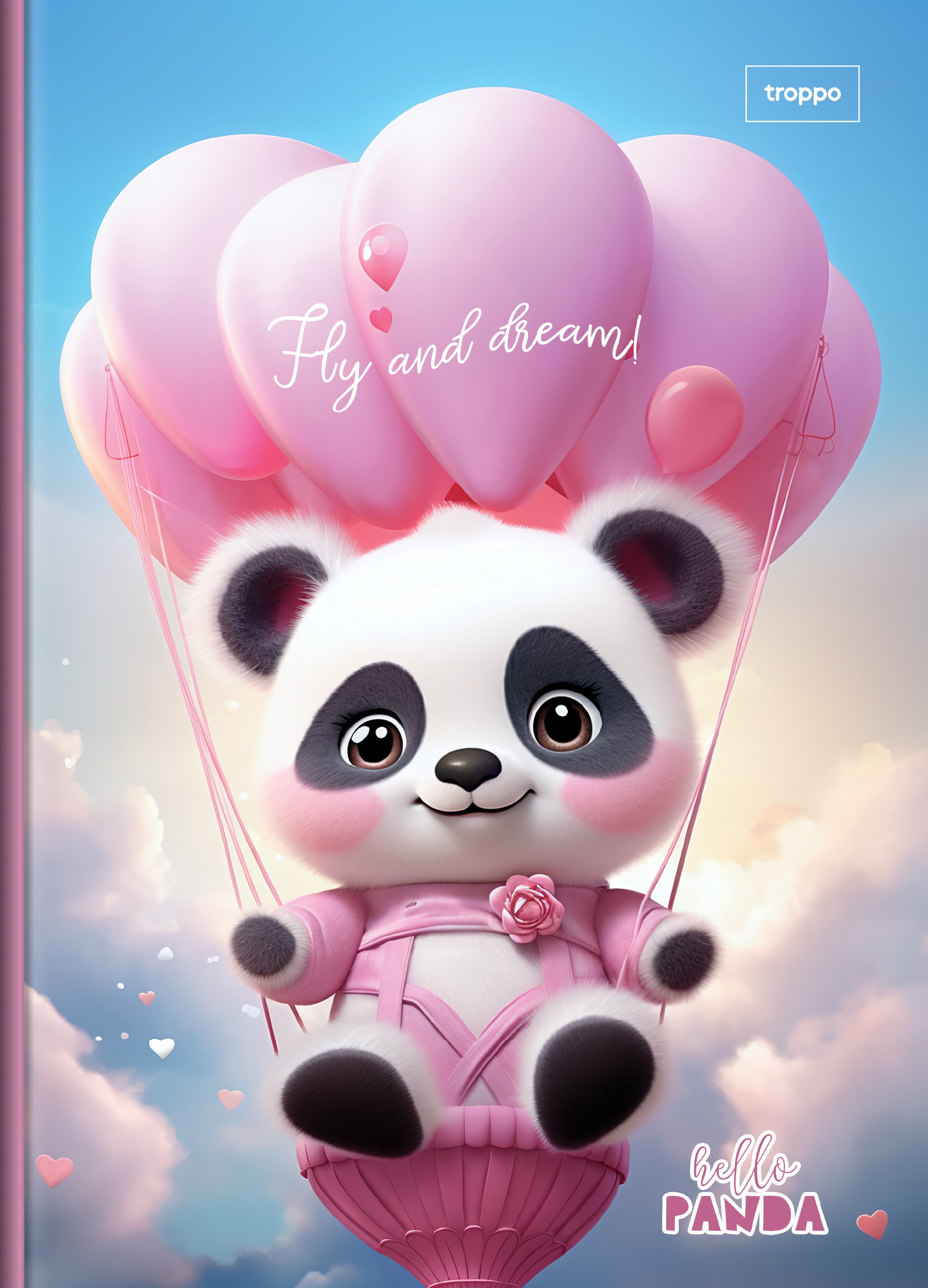 Caderno Brochura Capa Dura 1/4 Hello Panda