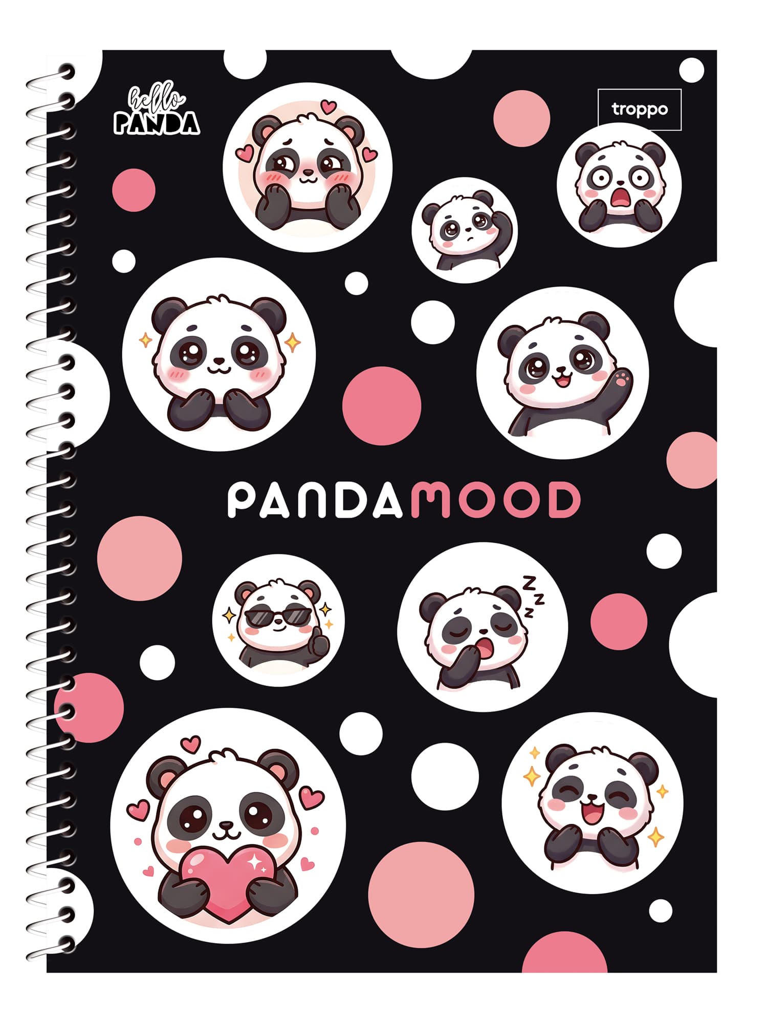 Caderno Universitário Capa Dura Hello Panda
